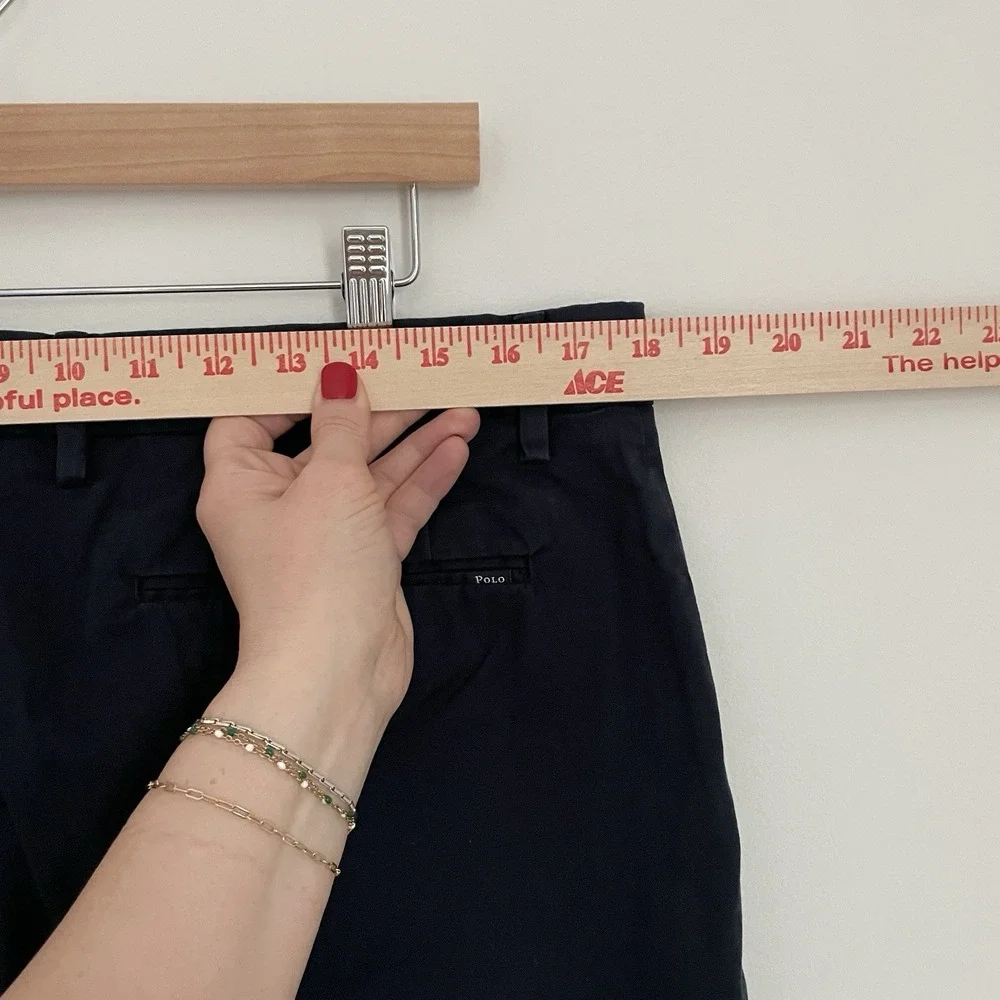 Polo Ralph Lauren Men Classic‎ Fit Chino Pants Navy Blue Size 35x32 100% Cotton